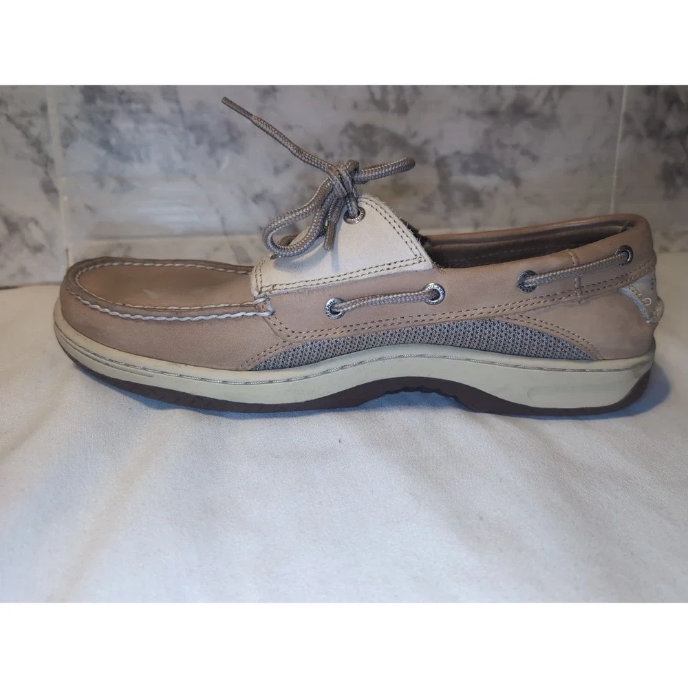 Sperry Top-Sider Billfish 3-Eye Men's Brown Leather Lace-Up Boat Shoes US 11.5M